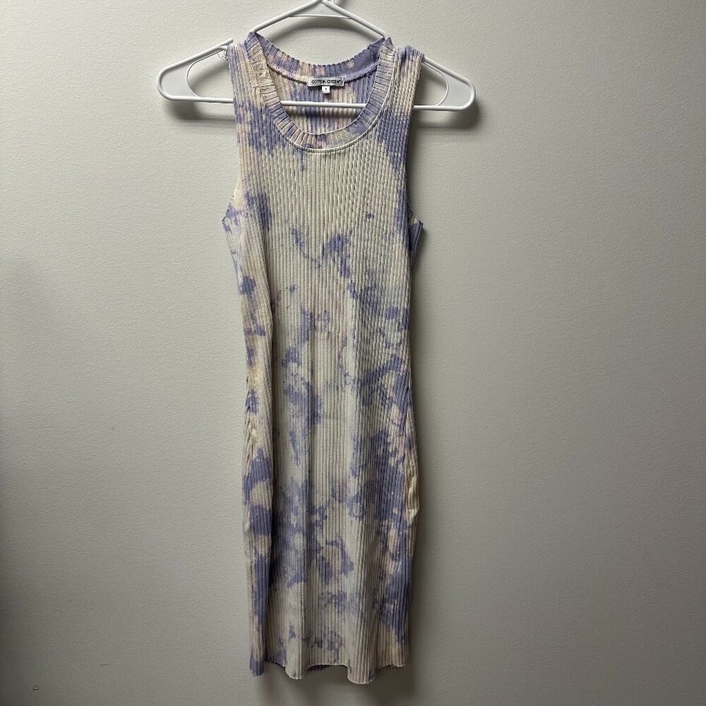 Cotton Citizen Ibiza Purple and White Tie Dye Dress